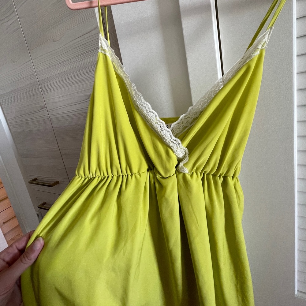 Chartreuse Cope UO Minidress
